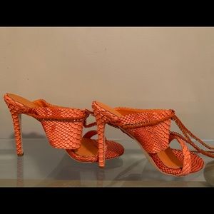 Size 10 orange Azalea wang strapped heel
